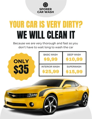 Free  Template: Car Wash Advertisement Flyer Template