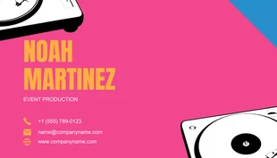 Pink And Blue Minimalist Playful Dj Event Business Card - Page 2