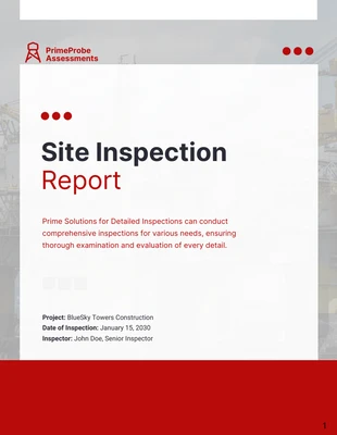 Free  Template: Site Inspection Report Template