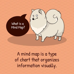 Free  Template: Peach Mind Map Dog Instagram Post