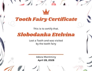 Free  Template: Modern Pattern Lost a Tooth Certificate Template