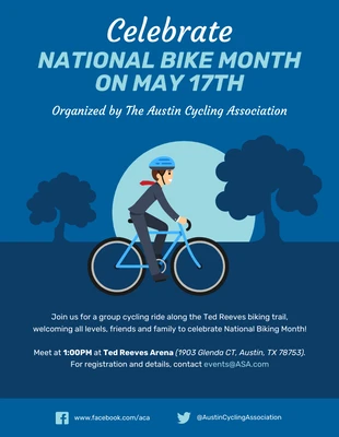 Free  Template: National Bike Ride Event Flyer Template