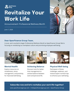 business  Template: Revitalize Employee Wellness Email Newsletter Template