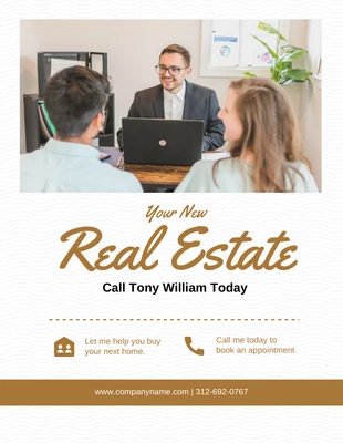 Free  Template: Real Estate Agent With Photo Flyer Template