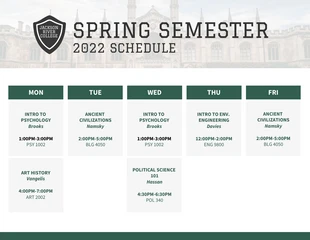 premium  Template: Photo Weekly Class Schedule