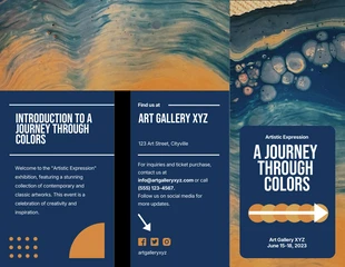 Free  Template: Art Exhibition Trifold Brochure Template