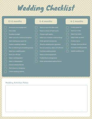 business interactive Template: Traditional Wedding Checklist Template