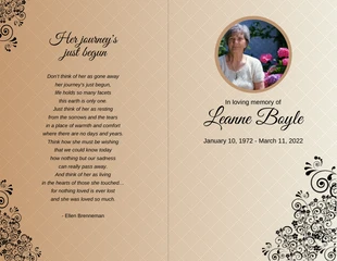 business  Template: Funeral Bi Fold Program Brochure Template