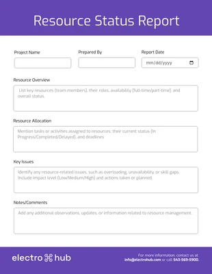 Free interactive Template: Blank Project Status Report Template