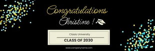 Free  Template: Black Gold Graduation Classes Banner