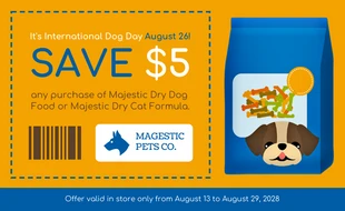 Free  Template: Bold Dog Food Voucher Coupon