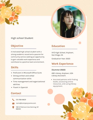 Free  Template: Easy Green High School Resume Template