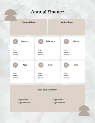 Free  Template: Marble Annual Finance Planner Template