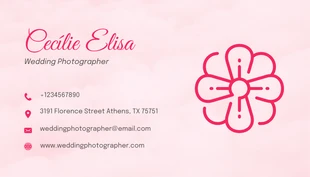 Baby Pink Cute Feminine Wedding Photographer Business Card - Page 2