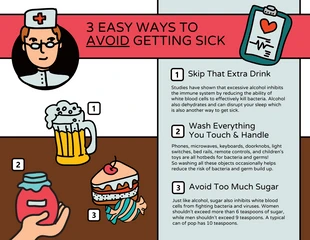 premium  Template: 3 Easy Ways to Avoid Getting Sick Infographic Template