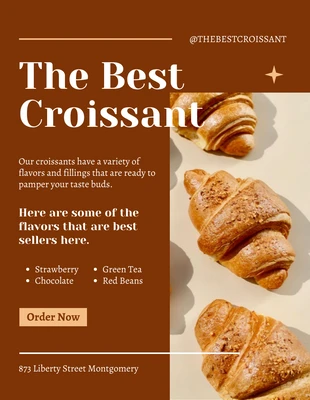 Free  Template: Croissant Food Order Flyer Template