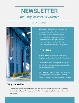 Free  Template: Industry Insights Newsletter Template