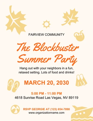 Free  Template: Blockbuster Summer Party Flyer Template