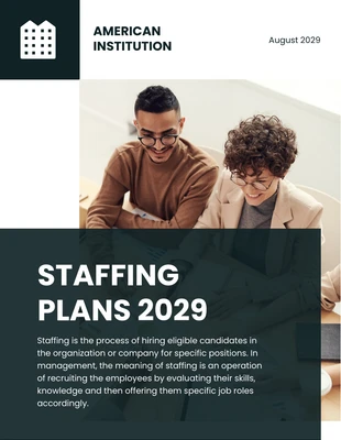 Free  Template: Clean Corporate Institution Staffing Plan Template