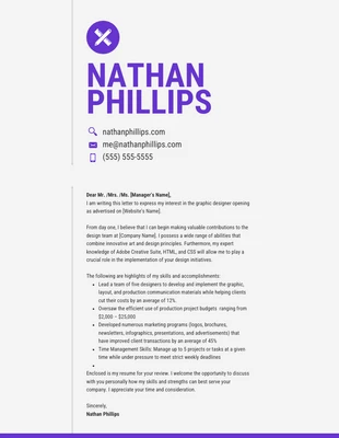 business  Template: Minimal Indigo Cover Letter Template