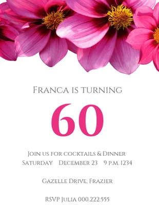 premium  Template: 60th Birthday Invitation