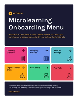 Free  Template: Colorful Microlearning Onboarding Template