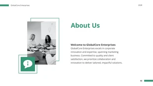 Modern White Green Black Corporate Presentation - Page 2