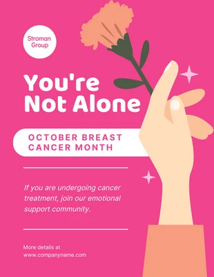 Free  Template: White And Blue Minimalist Illustration Breast Cancer Awareness Poster