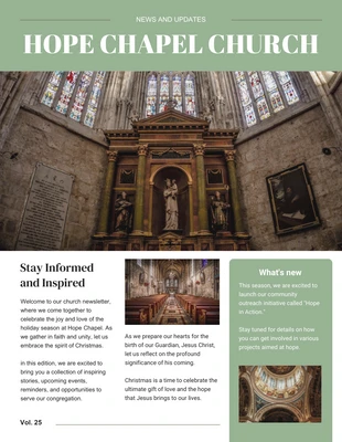 Free  Template: Retro Mint Church Newsletter Template