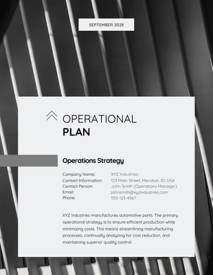 Free  Template: Operational Plan Template