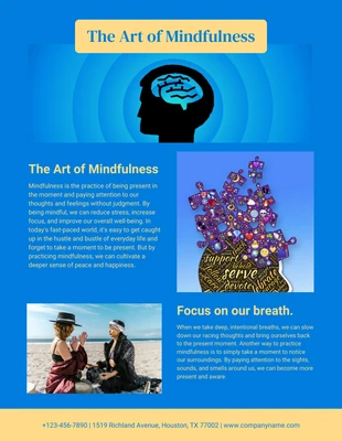 Free  Template: Creative Blue Yellow Mindfulness Email Newsletter Template