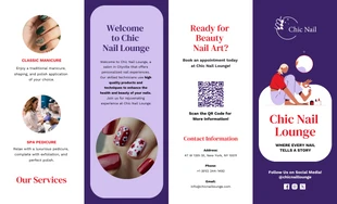 Free interactive Template: Nail Art and Manicure Menu Roll Fold Brochure Template