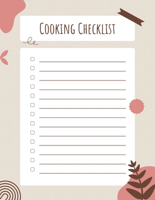 Free interactive Template: Pink Cream Cooking Recipe Checklist Template