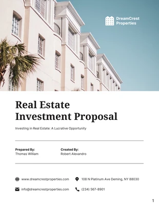 business  Template: Grey & White Clean Simple Real Estate Investment Proposal Template