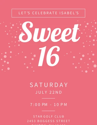 premium  Template: Bold Sweet 16 Invitation