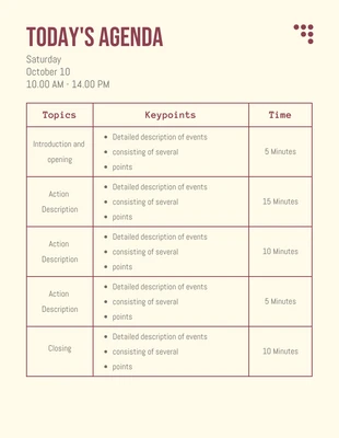 Free  Template: Beige Minimalist Agenda Template