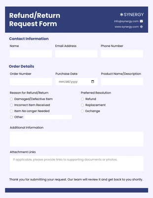 premium  Template: Blue Bayoux Customer Service Form Template