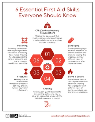 Free  Template: First Aid Skills Everyone Should Know Infographic Template