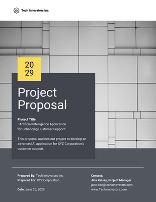 business  Template: White & Gray Color Project Proposal Template