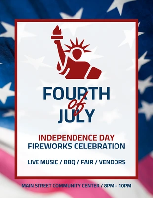 Free  Template: Independence Day Fireworks Celebration Event Flyer Template