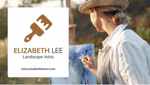 Free  Template: Neutral Brown Modern Professional Painting Business Card