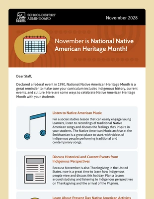 Free  Template: Native American Newsletter Template