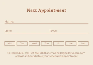 Beige And Brown Minimalist Hair&Cosmetic; Appointment Card - Page 2