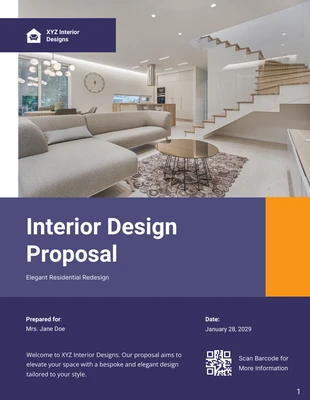 premium  Template: Residential Redesign Interior Design Proposal Template