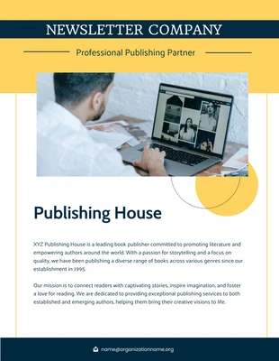 Free  Template: Yellow Publishing House Newsletter Template