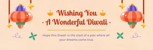 Free  Template: Cream Cute Illustration Diwali Banner