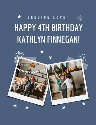 Free  Template: Blue Modern Polaroid Birthday Collages