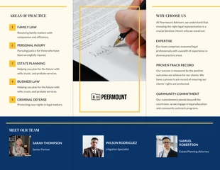 Blue And Yellow Professional Legal Tri-fold Brochure - Page 2