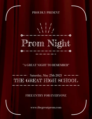 Free  Template: High School Prom Night Flyer Template