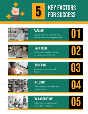 Free  Template: 5 Key Factors For Success Infographic Template